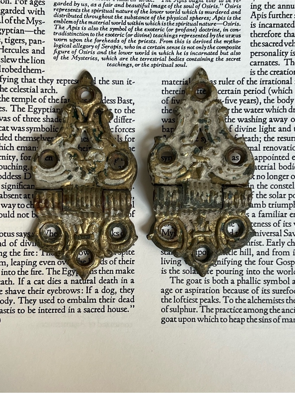 Two Antique Ornate Latch/Hinges